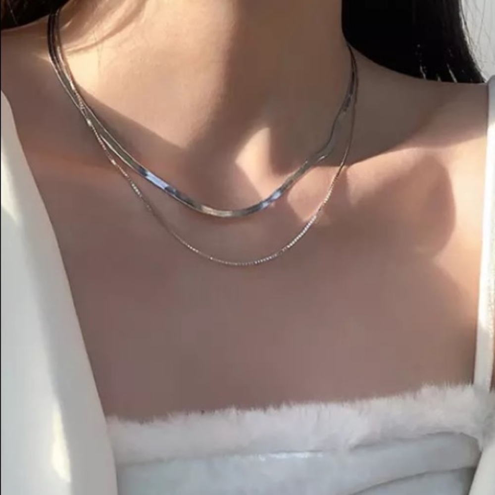 💫Insta double layered sterling silver necklace - Picture 3 of 4